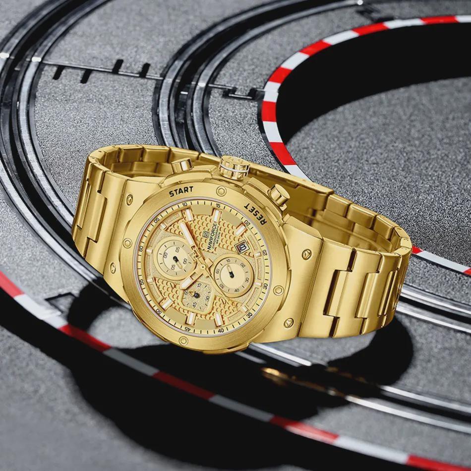 Man Quartz Watch Luxury Luminous Chronograph Wristwatch Stainless Steel Waterproof Men Date Calendar Clock