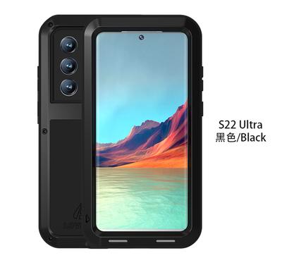 Metal Armor Heavy Duty Schutzhülle für Samsung Galaxy S22 Ultra 5G Hülle Kameraschutz Stoßfeste Handyhülle Coque Funda