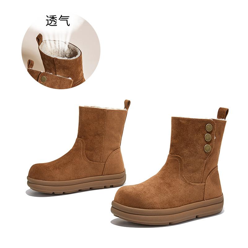 Lamb wool snow boots women s winter velvet thickened short boots warm women s boots retro boots women 35