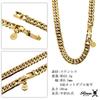 ROEN BLACK 6-Sided Double Curb Chain (Gold) Stainless Steel Necklace, 5.5mm Wide, 50cm, Men's, Suitable for Men with Metal Allergies
