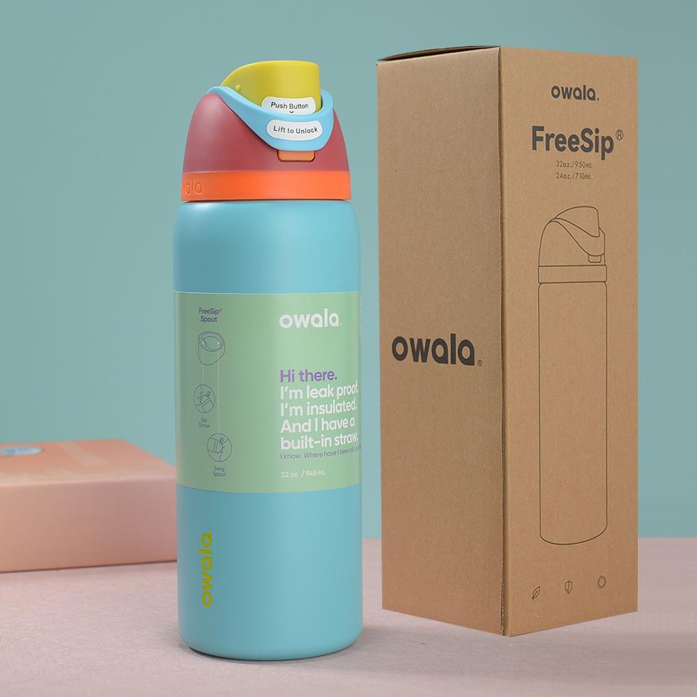 Owala Borraccia Sportiva in Acciaio Inossidabile Termoisolata sottovuoto con Manico e Cannuccia - 32oz/24oz