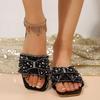Summer Bow-shaped Rhinestone Fashionable Flat-bottomed Flip-flops