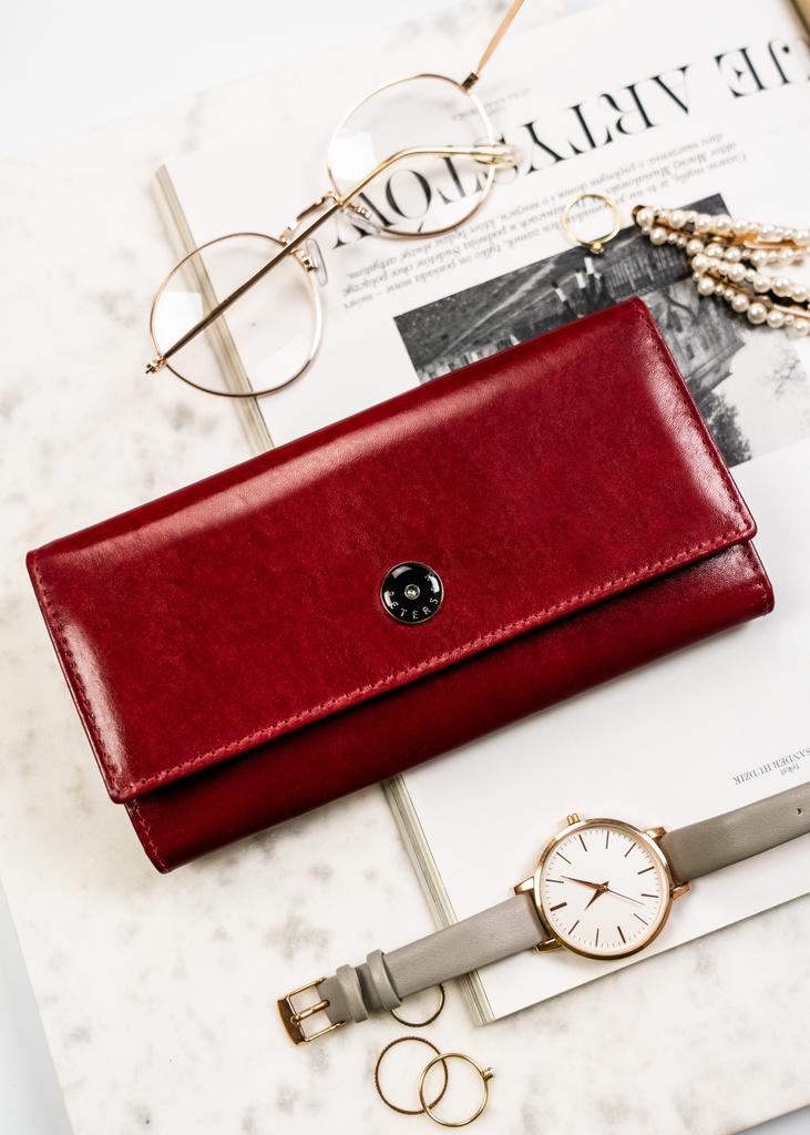 PTN 1680166-9-TVT-6585 Red Leather Wallet