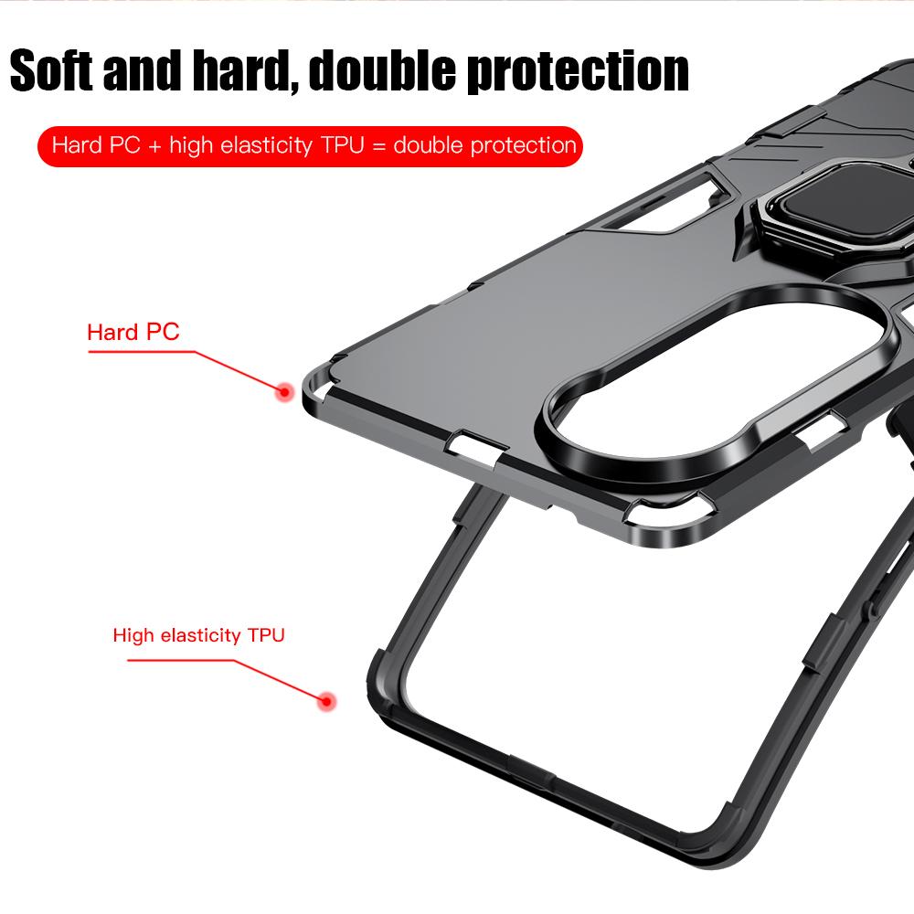 KEYSION VIVO V40 5G V40 Pro için Darbeye Dayanıklı Zırh Kılıfı Yumuşak Silikon + PC Halka Standı Tutucu Telefon Arka Kapağı VIVO V40 Pro 5G için