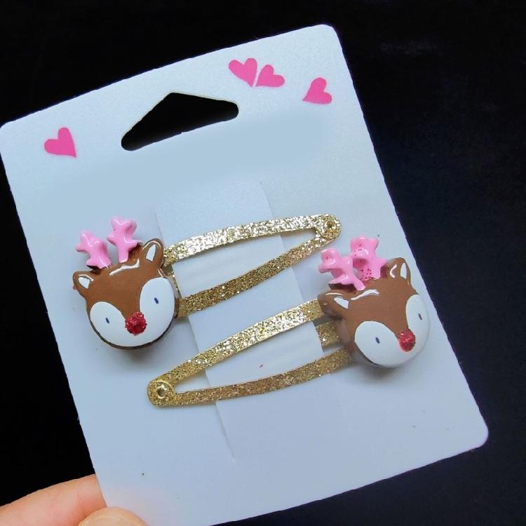 Beliebte Weihnachts-Haarspange Rutschfest Starker Clip Weihnachtsmotiv-Designs Für Frauen und Kinder Alltags-Haarschmuck 1 Paar