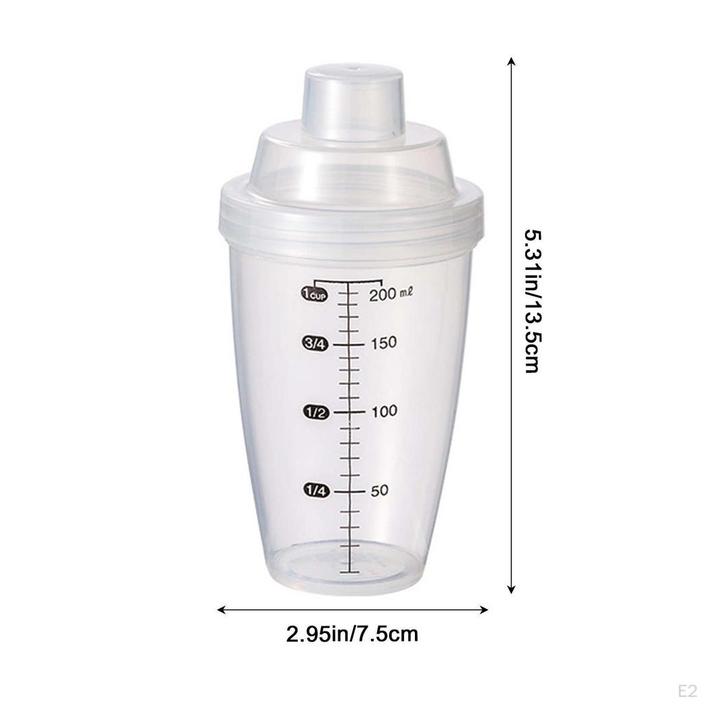 Shakerfles voor proteïnepoeder, helder, klein, gemakkelijk schoon te maken, multifunctioneel, draagbaar, 200 ml drankmixer
