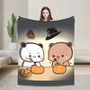 Super Warm BlanketStudents Picnic Bubu Dudu Halloween Throw Blanket  Flannel Bedspread For Living Room Aesthetic Sofa Bed Cover