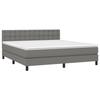 VidaXL Lit à sommier tapissier avec matelas Gris foncé 160x200cm Tissu - Modèle 3140386
