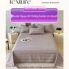 Retro Style Non-Slip Soft Linen Cotton Fitted Sheet, Double Layer Crinkle Gauze, Non-Shrink, Breathable, Thickened Bedspread R
