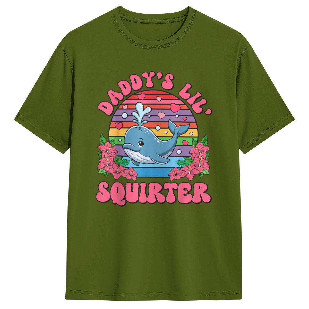 

Men s Inappropriate Funny Daddy s Lil Squirter Embarrassing T Shirts Clothing Summer Y2K Casual Short Sleeve Tops L