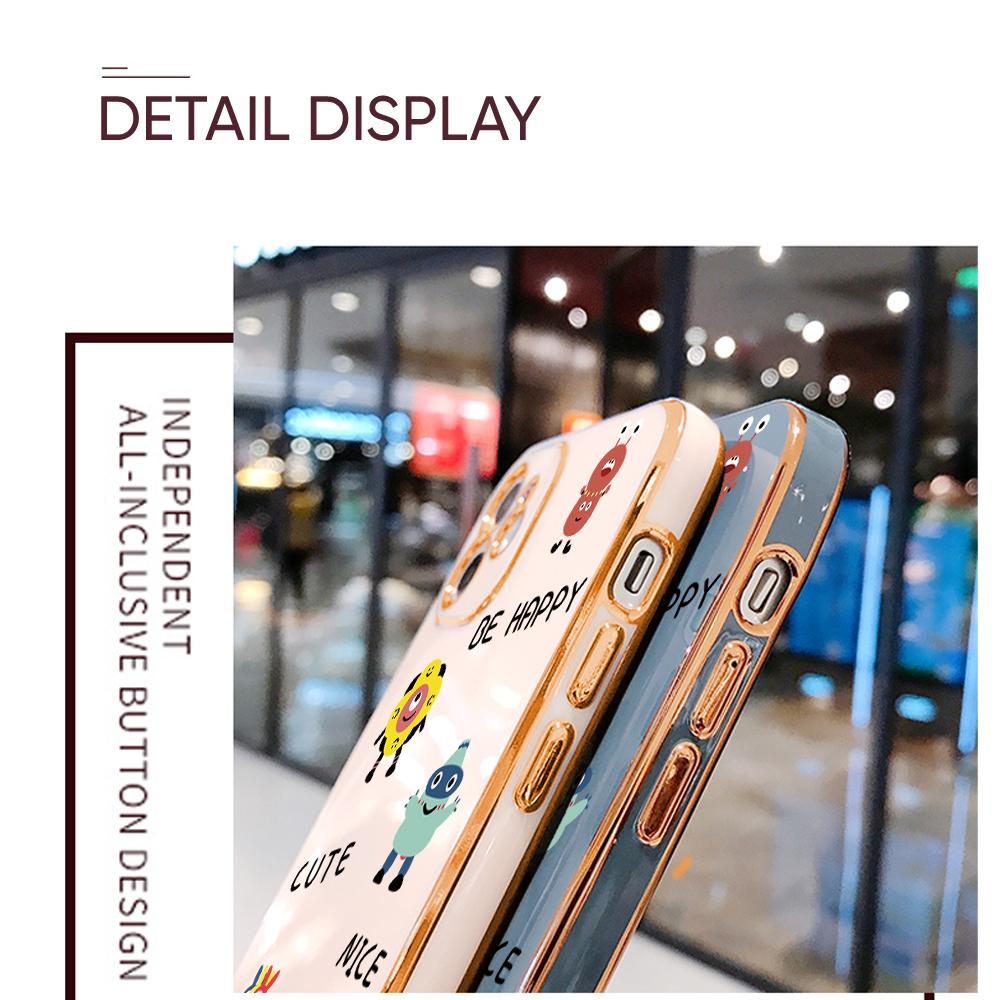 Modele de imprimare colorate Carcasă cu model cu margine pătrată Carcasă placată pentru telefon Carcasă de lux placată pentru telefon moale pentru Huawei Honor Xiaomi Redmi