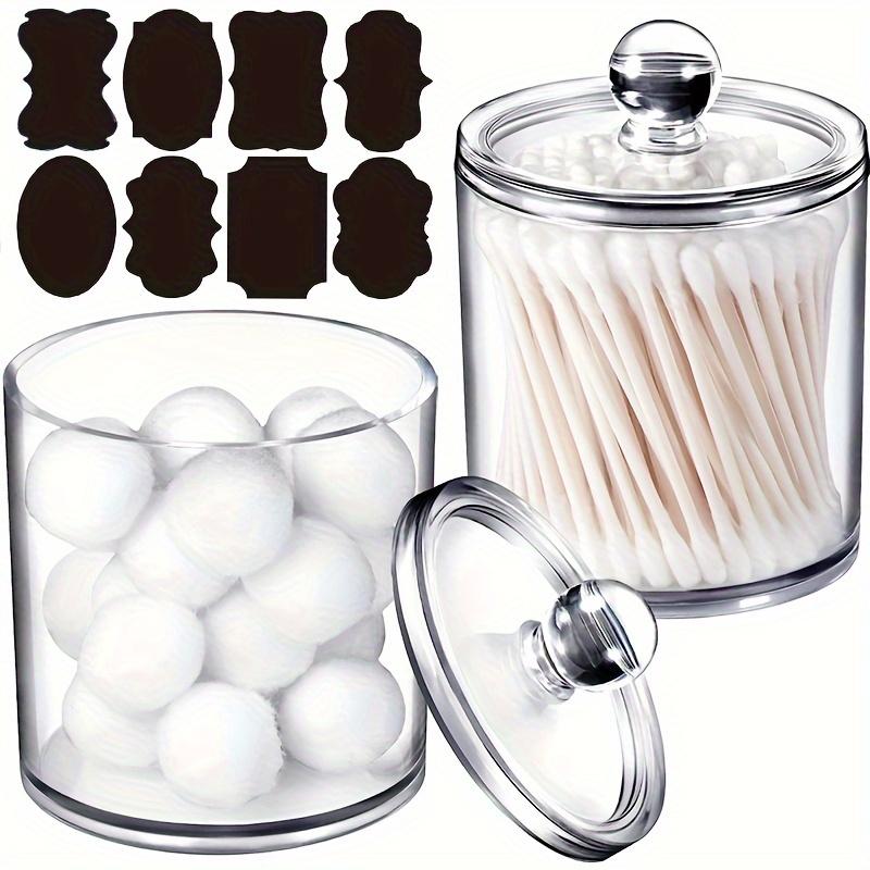 

2 шт., набор прозрачных пластиковых банок для лекарств, коробка для хранения косметики, ватные шарики, ватные тампоны, хранение ватных подушечек 2pcs