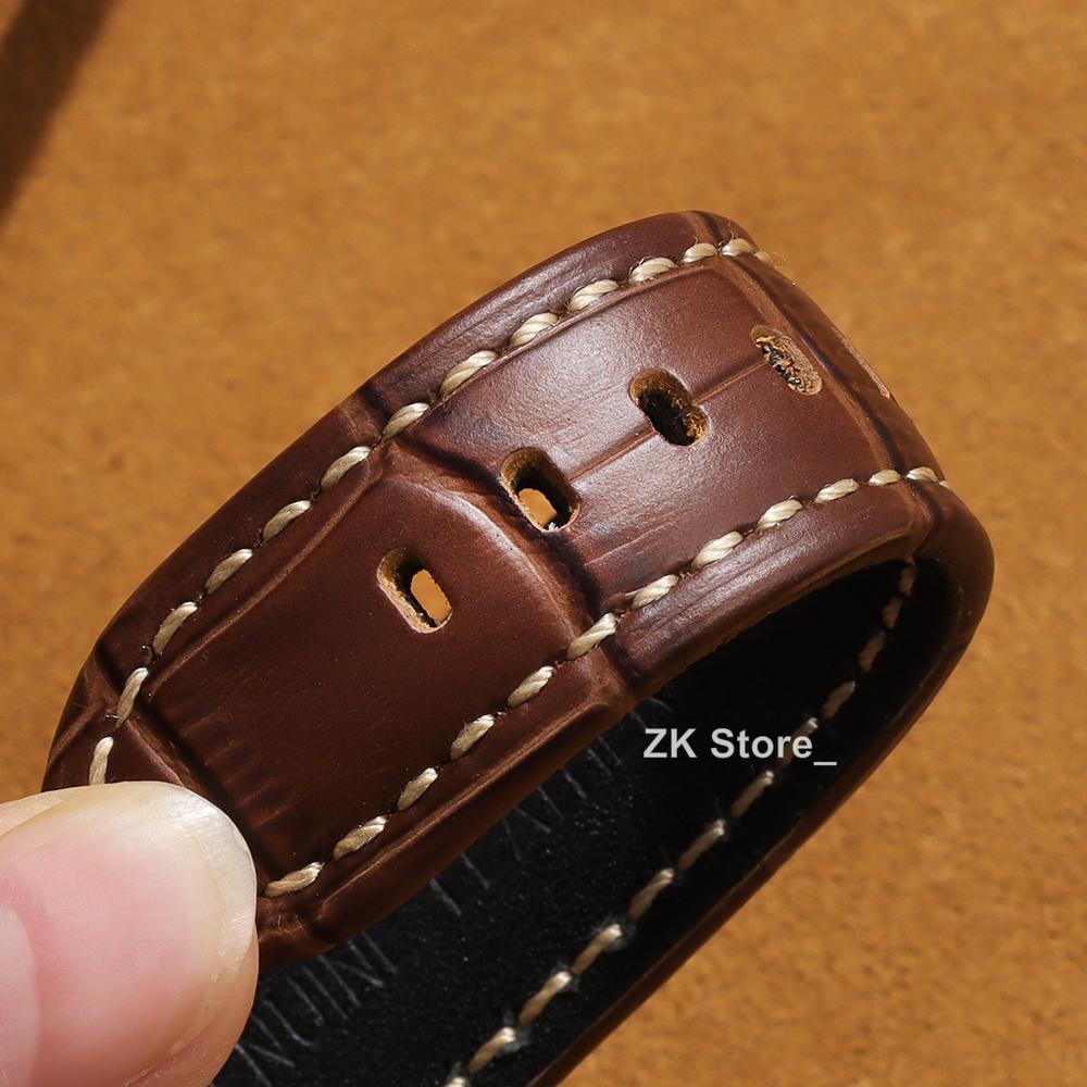 High Quality Genuine Leather Watch Strap 20mm 22mm 24mm 26mm Men Watchband Black Brown Blue Cowhide Leather Wristband Matte Belt