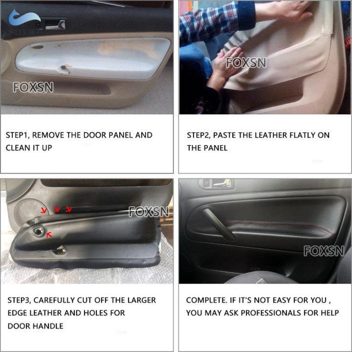 LHD For VW Passat B5 1998 1999 2000 2001 2002 2003 2004 2005 Car Interior Door Handle Armrest Panel Microfiber Leather Cover