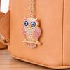 Keychain Pendant 3D Cartoon Owl Design Sparkling Rhinestones Inlaid Enamel Wings Key Chain with Lobster Clasp Key Ring Bags Accessories
