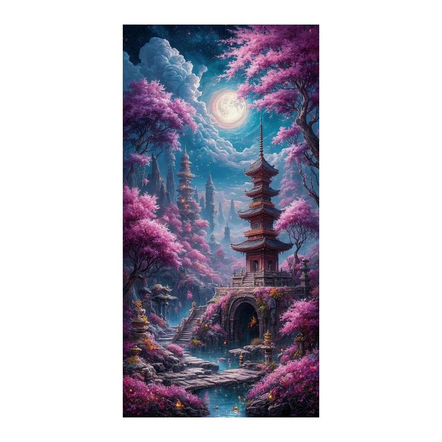 Dachbodenaussicht Große Größe Diamantmalerei Neue Kollektion Malerisches Schloss DIY Voll Quadratisch Rundbohrer Strassstickerei Mosaik Kreuzstich-Sets