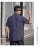 Men's Plus Size Striped Short Sleeve Business Shirt with Pointed Collar.