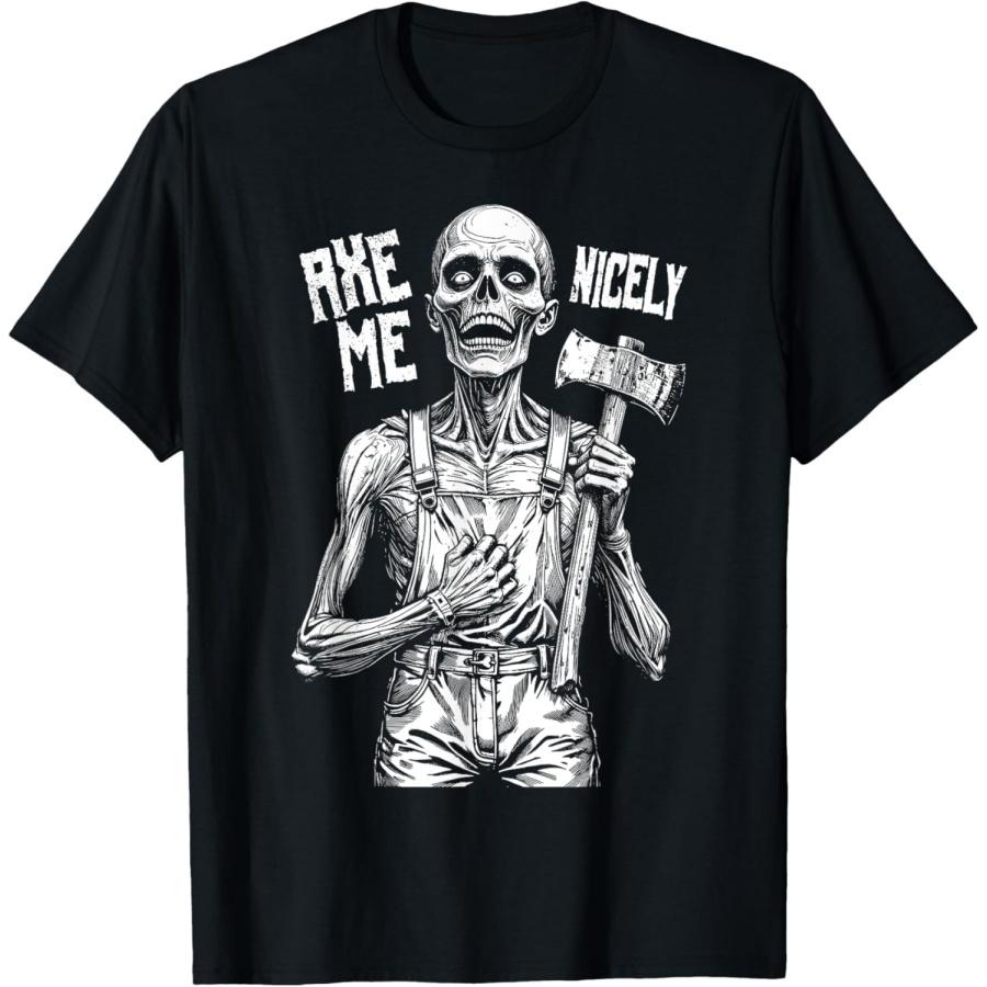 CHJLGODGOOD Топор Поговори со мной вежливо Зомби Хоррор Хэллоуин Серийный убийца Футболка S