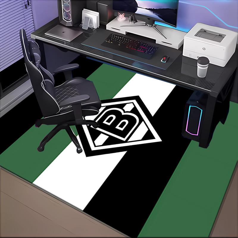 Green Black Borussia Rug for Living Room, Game Rooms, Office, Bedroom, Office Floor Mat Playful Design, fan gifts Christmas decor