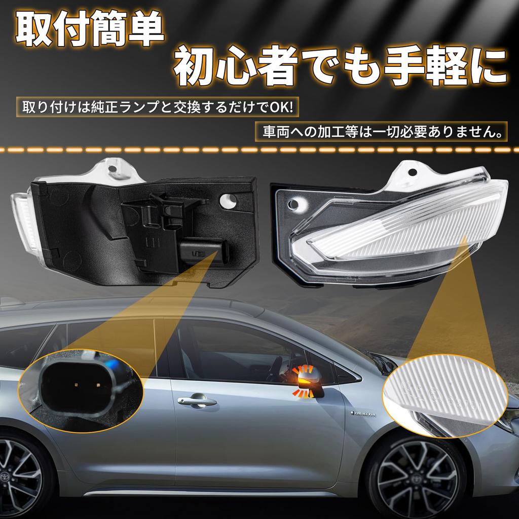 NEIFILES LED Door Mirror Turn Signals for Yaris Cross Vehicle Inspection Corolla Corolla Clear Lens Side Mirror Turn Signals GR, Compatible, 210,