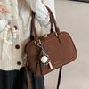 IELGY Korean Niche Portable Bowling Bag Trendy Autumn Winter Retro All-Match Frosted Messenger Small Square Bag