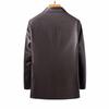 Men's Casual Sheepskin Leather Jacket: Turn-Down Collar, Ideal for Spring/Autumn, Perfect for Middle-Aged and Elderly.