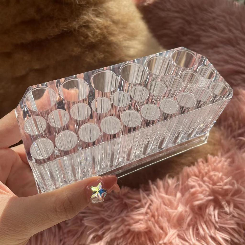 26 Holes Clear Acrylic Cosmetic Pens Holder Beauty Container Makeup Brushes Organization Display Shelf Storage Box Organizer