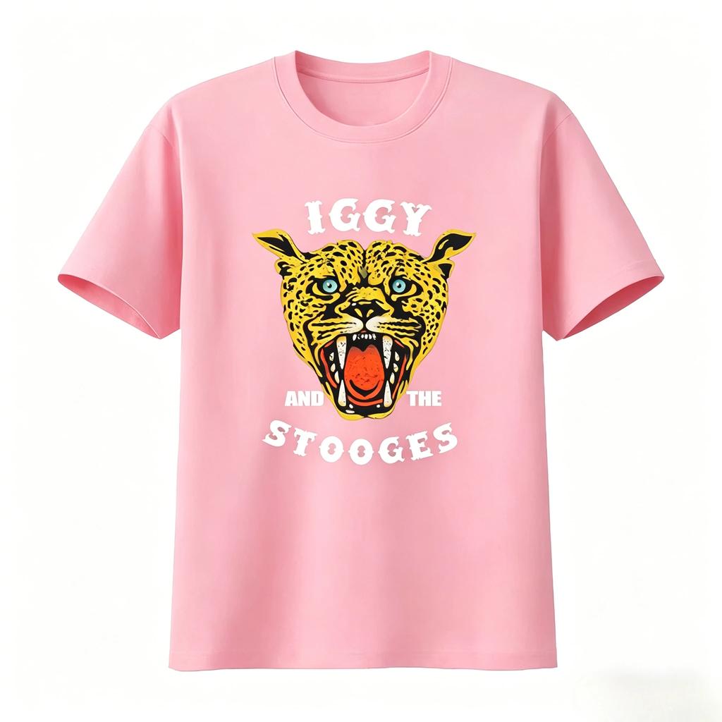 Iggy and The Stooges Cheetah Print T Shirt Casual Graphic Tshirt Unisexs Clothing and Womens Clothing 2026 Summer New T Shirt