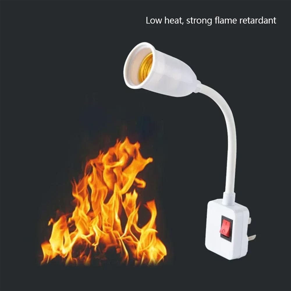 Přímé zásuvné otočné svítidlo s paticí E27, držákem žárovky a vypínačem, EU zástrčka, držák lampy, LED stolní lampa, LED základna lampy, základna lampy