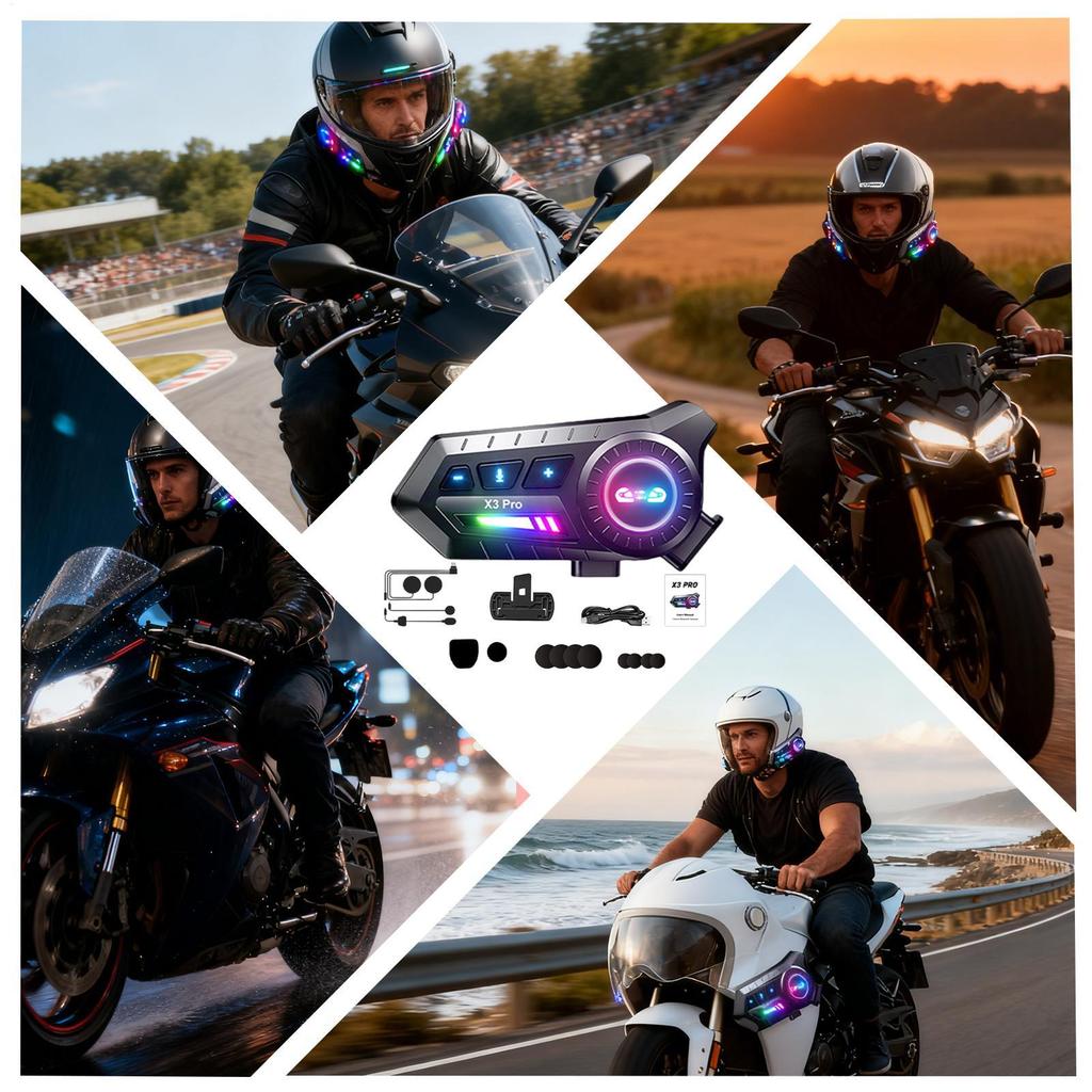 Motorcycle Helmet Headphones Double-speaker Wireless Headset Cycling Noise Reduction Headphones For Daily Commuting Travel