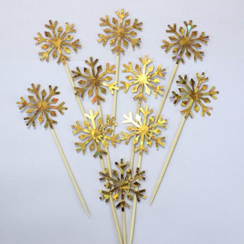 10pc/set Wholesale Snowflake Cupcake Toppers Baby Girl Frozen Birthday Party Decoration Kids Christmas Cake Supplies Accessories