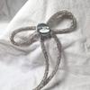 Vintage Bowknot Clips Rhinestone Accessories Fashion Brooch Pins  Women