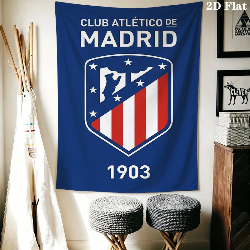 Atltico De Madrid Crest Wallpaper Bedding 1 Duvet Cover 2 Pillowcase Without Core Bedding Set Christmas Birthday Gift