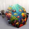 Automatic Open/Close Umbrella with One-Touch Button - Oceanic Design, Compact Travel Umbrella with 8-Rib Stability, Portable F