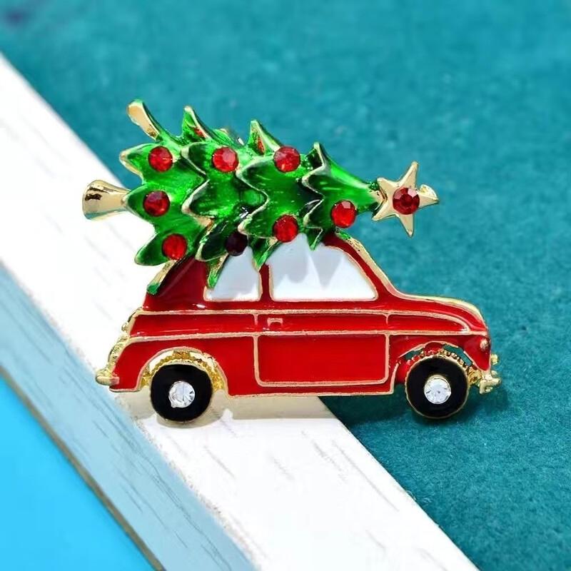 Набор рождественских брошей-машинок Fumaide