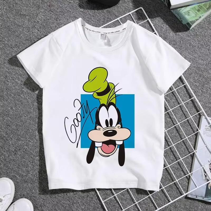 Cartoon Cute Mickey Summer Childrens Cotton Tshirt Y2K Harajuku Casual Tshirt Top Street Fashion Unisex Women Clothing