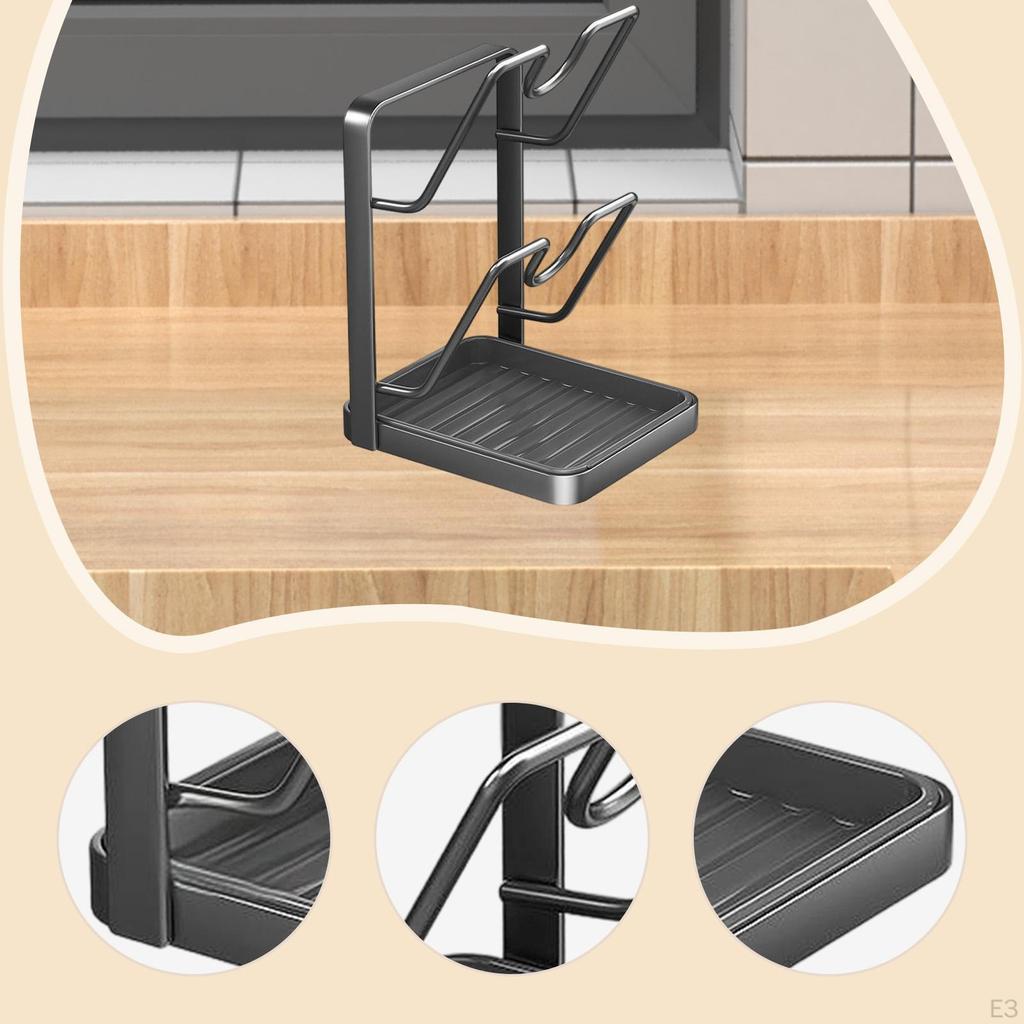 Pot Lid Storage Rack Cover Organizer Stand Space Saving Multipurpose Utensils for Cooking Top