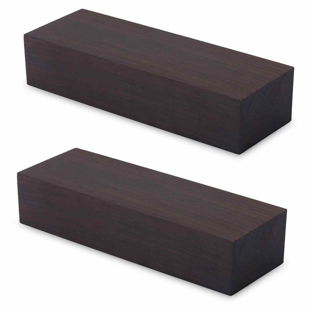 2PCS Ebony Wood Blocks 12x4x2.5cm Lumber Blanks for Carving Turning Musical Instrument Handles