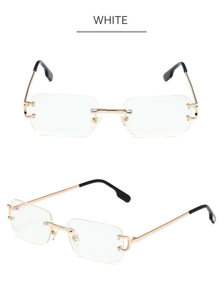 Retro Rimless Square Ocean Lens Sunglasses - Fashionable Cut-Edge Design