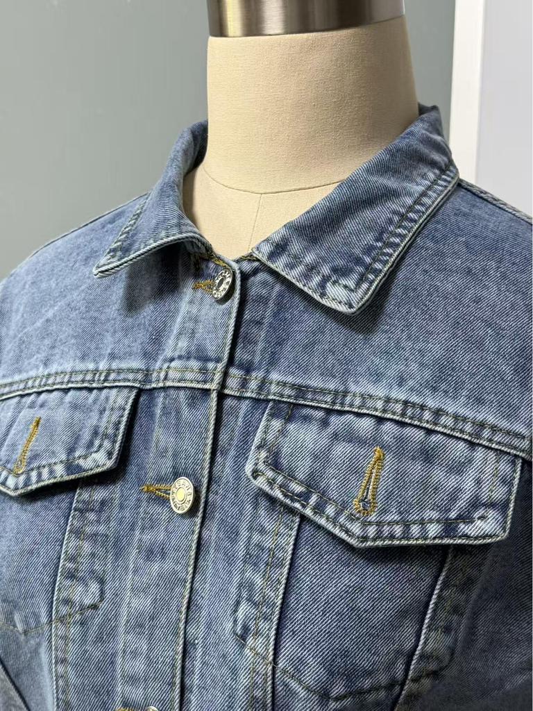 Neue Europäische und Amerikanische Damen Kurze Jeansjacke - Figurbetonte Damen Oberbekleidung