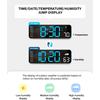 Digital wall clock large screen remote control LED alarm clock with date week temperature humidity automatic daylight saving time countdown function