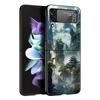 Landscape Art Phone Case For Samsung Galaxy Z Flip3 Flip4 Flip5 PC Bumper Shell For Z Flip 3 4 5 Black Hard Folding Back Cover
