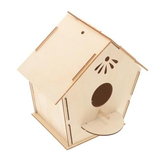 VICASKY unfinished wooden birdhouse kit childrens craft art project unpainted decoration making can be painted hand