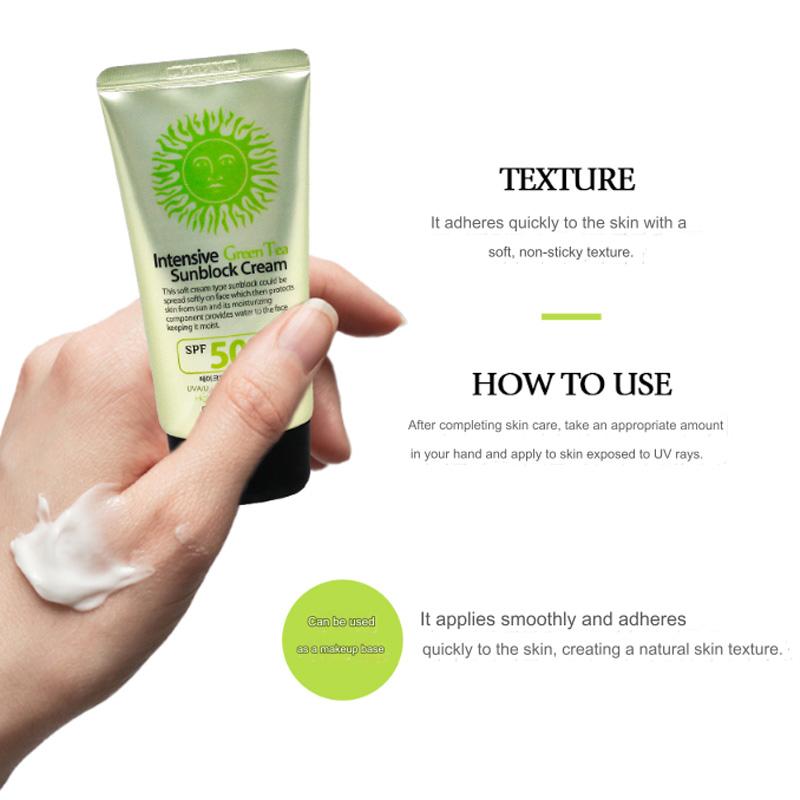 3w Clinic Crème solaire/écran solaire intensif au thé vert ou à l'aloès 70 ml (8 possibilités)