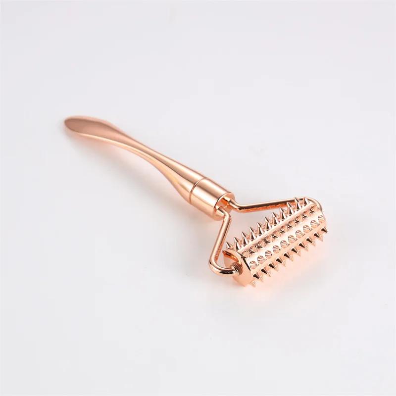 Zinc Alloy Microneedle Roller Facial Wrinkle Remover Manual Massager Micropin Skincare Beauty Tool Device Dermaroller for Face