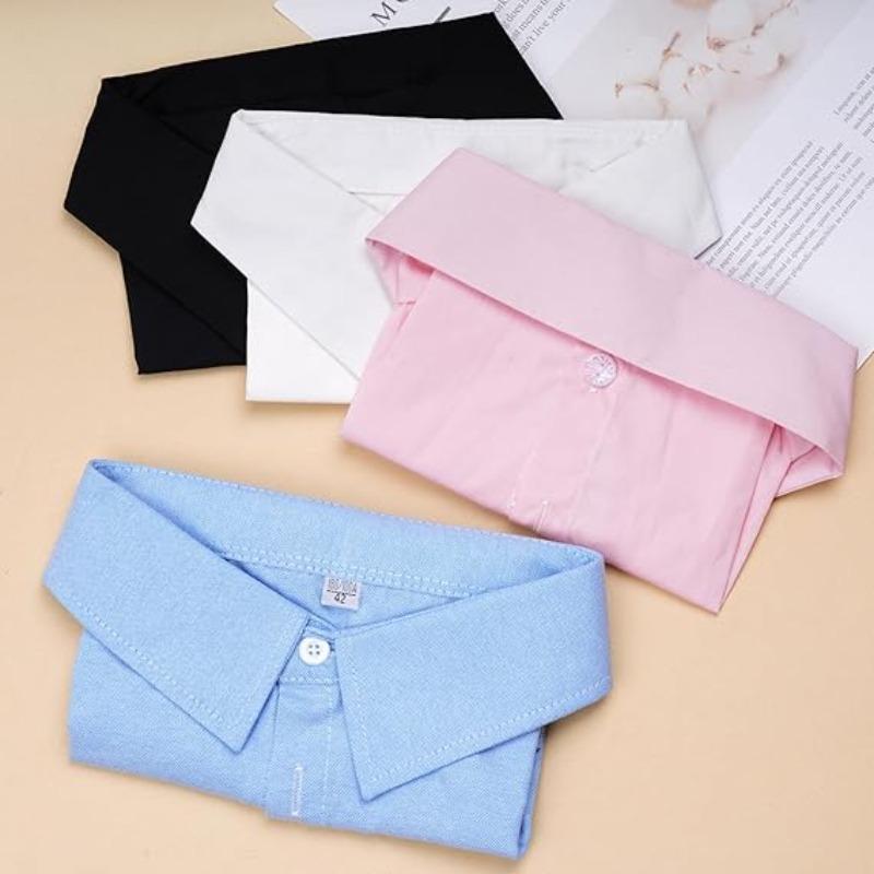 3pcs Multifunctional Professional Style Shirt with Fake Collar,Square Collar Suitable for Graduation Ceremony with Formal Cloths