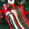 5Yards Christmas Ribbon Printed Christmas Polyester Ribbon For Handmade Design Christma Decoration DIY Cake Bouquet Gift Packing
