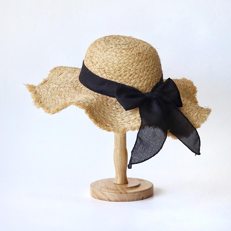 Lafite Straw Hat Women'S Rough Edge Hat, Summer Literary Sun Hat, Long-Term Stock, Fresh And Sweet Big Brim