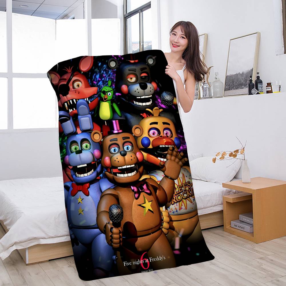 F-Five N-Nights At F-Freddys Oyun Plaj Havlusu Renkli Banyo Havluları Kız İçin Mikrofiber Hızlı Kuruyan Kumsuz Plaj