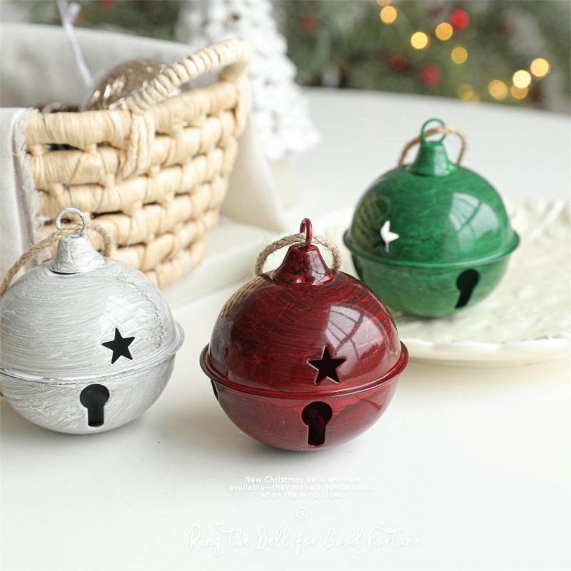 Bell Ornament for Christmas Tree Display Metal Bell Shape Pendant with Cutout Detail for Tree Doorway Wall Hanging Indoor Use